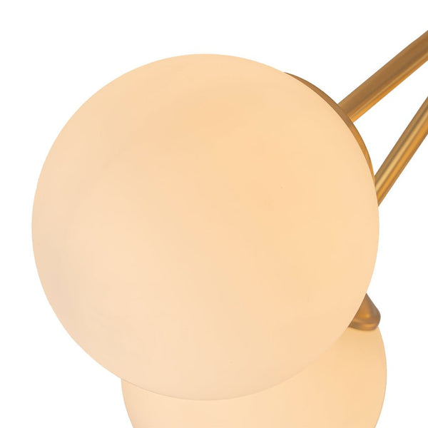 Thehouselights - Opal Glass Sputnik Bubble Semi Flush Chandelier - Chandelier - Black - 6 - Light