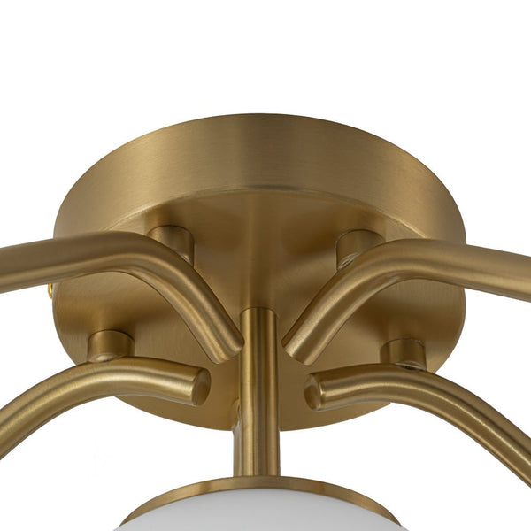 Thehouselights - Opal Glass Sputnik Bubble Semi Flush Chandelier - Chandelier - Black - 6 - Light