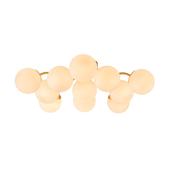 Thehouselights - Opal Glass Sputnik Bubble Semi Flush Chandelier - Chandelier - Brass - 11 - Light
