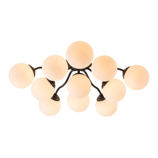 Thehouselights - Opal Glass Sputnik Bubble Semi Flush Chandelier - Chandelier - Brass - 11 - Light