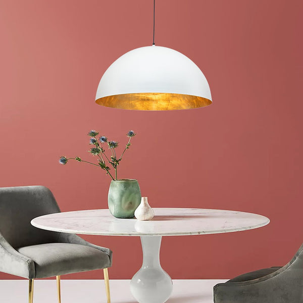Thehouselights - Oversized Large Dome Pendant Light - Pendant - White - 60 cm.