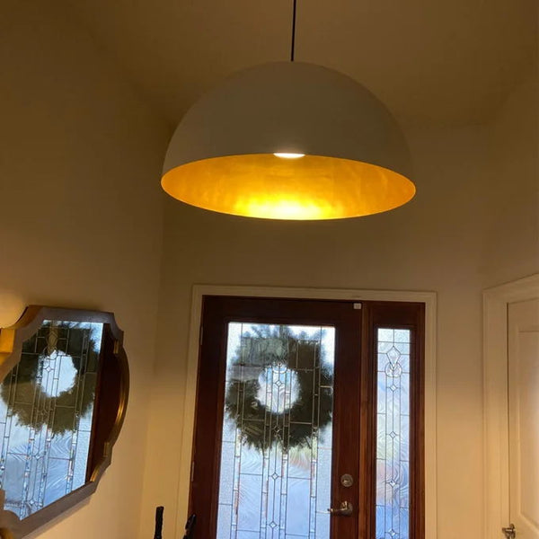 Thehouselights - Oversized Large Dome Pendant Light - Pendant - White - 60 cm.