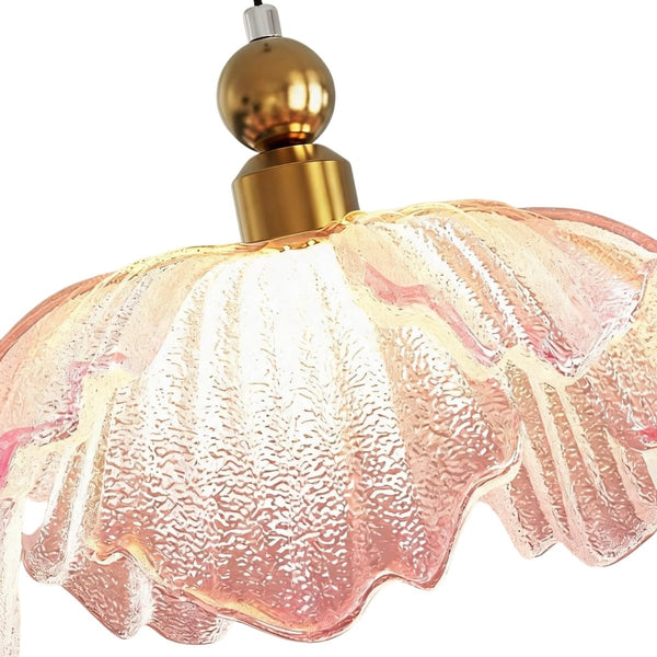 Thehouselights-Pink Floral Glass LED Pendant Lighting-Pendant-1-Light-