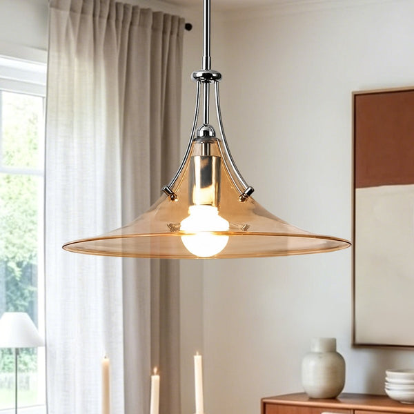 Thehouselights-Polished Design Glass Pendant Lighting-Pendant-Amber-