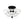 Thehouselights - Scalloped Glass Semi - Flush Mount Ceiling Light - Ceiling Light - Black & Clear Glass - 