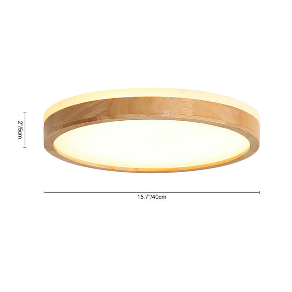 Thehouselights-Scandinavian Dimmable Wood LED Flush Mount Light-Flush Mount-30 cm.-
