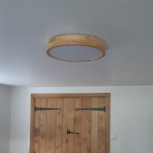 Thehouselights - Scandinavian Dimmable Wood LED Flush Mount Light - Flush Mount - 40 cm. - 