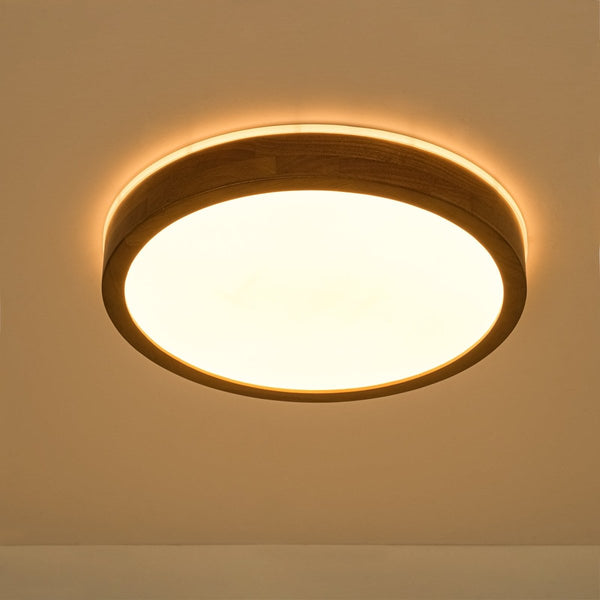 Thehouselights-Scandinavian LED Dimmable Walnut Flush Mount Light-Flush Mount-40 cm.-