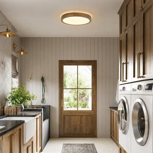 Thehouselights-Scandinavian LED Dimmable Walnut Flush Mount Light-Flush Mount-40 cm.-