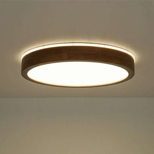 Thehouselights-Scandinavian LED Dimmable Walnut Flush Mount Light-Flush Mount-40 cm.-