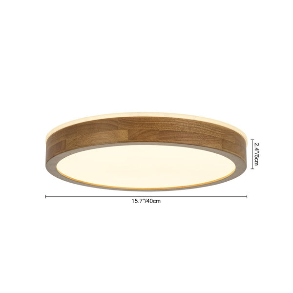 Thehouselights-Scandinavian LED Dimmable Walnut Flush Mount Light-Flush Mount-40 cm.-