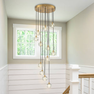 Thehouselights - Stairs Swirl Cluster Crystal Pendant Light - Pendant - 12Lt - 