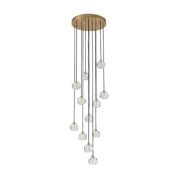 Thehouselights - Stairs Swirl Cluster Crystal Pendant Light - Pendant - 12Lt - 