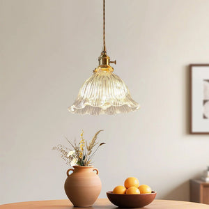 Thehouselights - Stylish Flower Strip Glass Pendant Light - Pendant - Clear - 