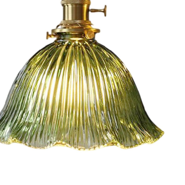 Thehouselights - Stylish Flower Strip Glass Pendant Light - Pendant - Green - 