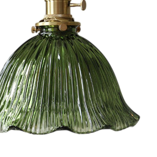 Thehouselights - Stylish Flower Strip Glass Pendant Light - Pendant - Green - 