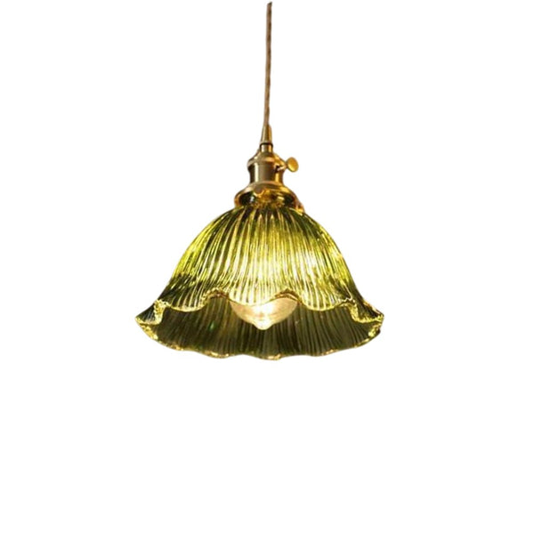 Thehouselights - Stylish Flower Strip Glass Pendant Light - Pendant - Green - 