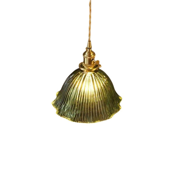 Thehouselights - Stylish Flower Strip Glass Pendant Light - Pendant - Green - 