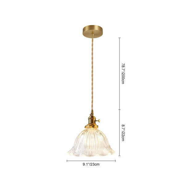 Thehouselights-Stylish Flower Strip Glass Pendant Light-Pendant-Green-