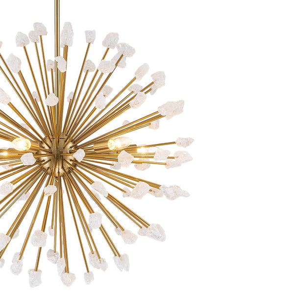 Thehouselights - Sunburst Sputnik Marble Dandelion Chandelier - Chandelier - Brass - 