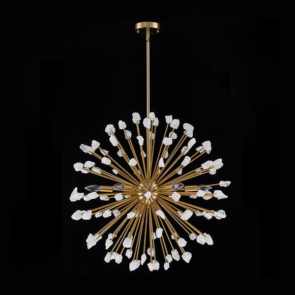 Thehouselights - Sunburst Sputnik Marble Dandelion Chandelier - Chandelier - Brass - 