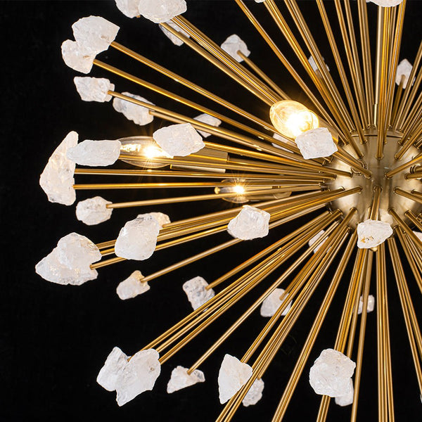 Thehouselights - Sunburst Sputnik Marble Dandelion Chandelier - Chandelier - Brass - 