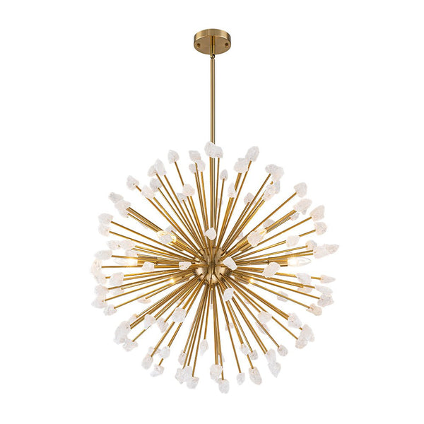 Thehouselights - Sunburst Sputnik Marble Dandelion Chandelier - Chandelier - Brass - 