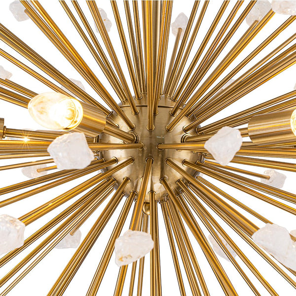 Thehouselights - Sunburst Sputnik Marble Dandelion Chandelier - Chandelier - Brass - 