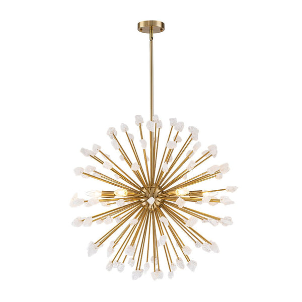 Thehouselights - Sunburst Sputnik Marble Dandelion Chandelier - Chandelier - Brass - 
