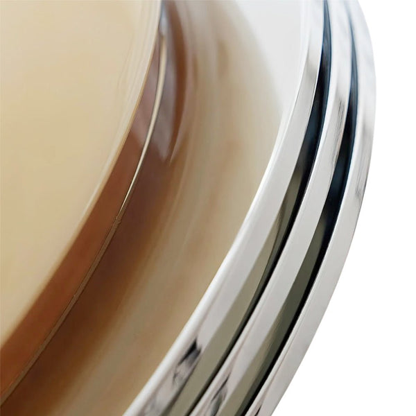 Thehouselights - Traditional French Round Glass LED Flush Mount Ceiling - Ceiling Light - Beige - 