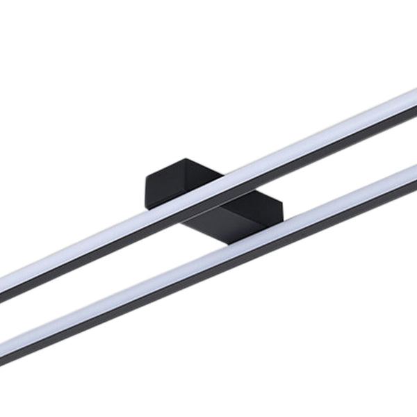 Thehouselights - Two Strips LED Black Flush Mount - Ceiling Light - 2 - Light - 