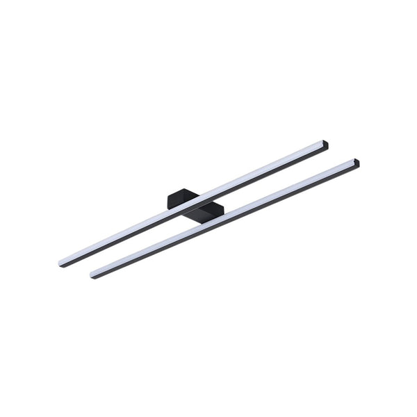 Thehouselights - Two Strips LED Black Flush Mount - Ceiling Light - 2 - Light - 