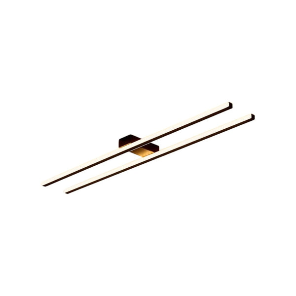 Thehouselights - Two Strips LED Black Flush Mount - Ceiling Light - 2 - Light - 