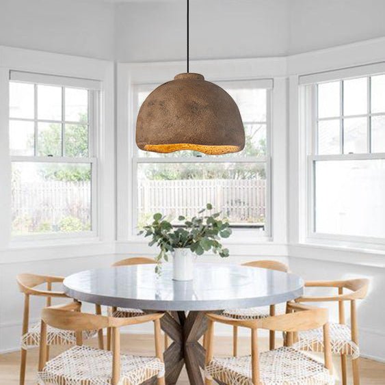 Thehouselights - Wabi - Sabi Bell - Shaped Pendant Lighting - Pendant - Brown - 60cm.