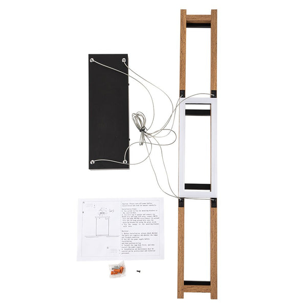 Thehouselights-Wooden LED Linear Island Chandelier-Ceiling Light-3-Light-
