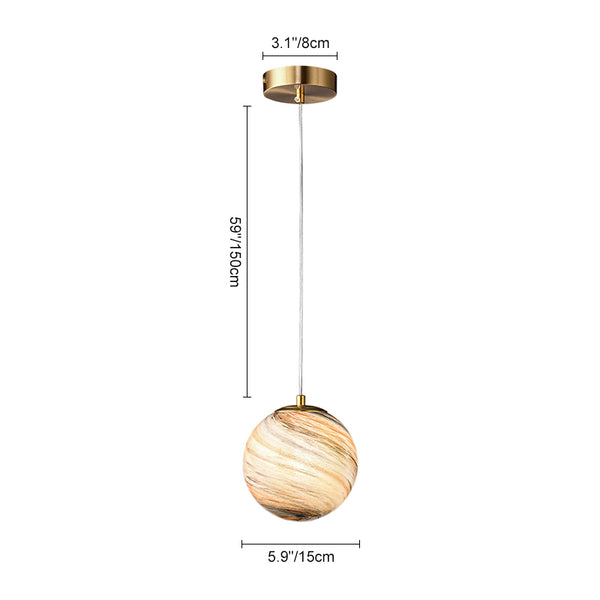 Earthy Color Glass Globe Ball Pendant Light