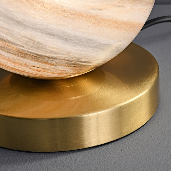 Ball-Tischlampe mit Marmorglasschirm