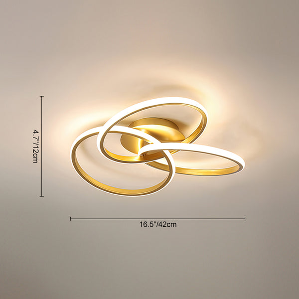 Thehouselights-LED Twist Ceiling Light with Knot Design-Ceiling Light-Brass-