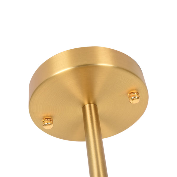 Mid-Century Sputnik Brass Semi Flush Mount Chandelier - Thehouselights