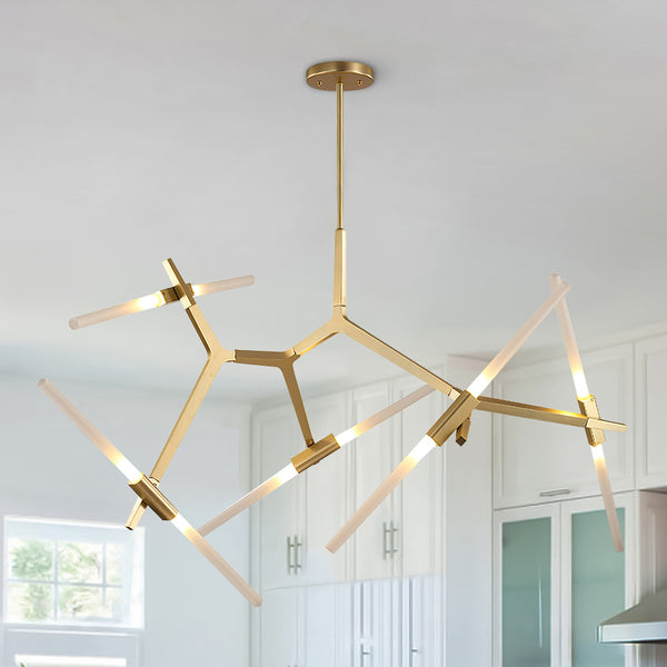 Modern 10-Light Glass Branch Chandelier - Thehouselights