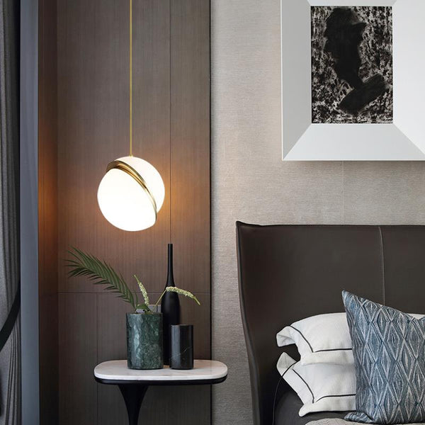 Thehouselights-Modern Opal Globe Pendant Lighting-Pendant--