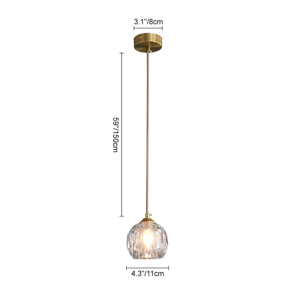 1 Light Crystal Mini Pendant Lighting