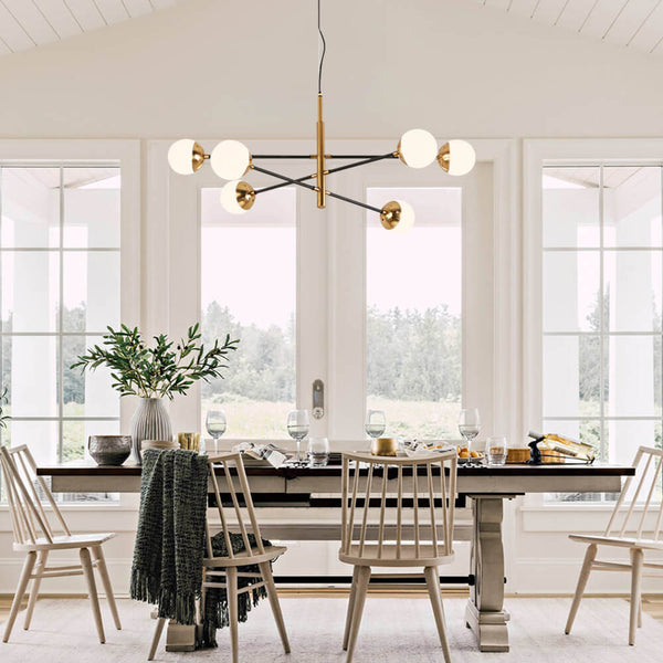 Brass Sputnik Modern Linear Chandelier