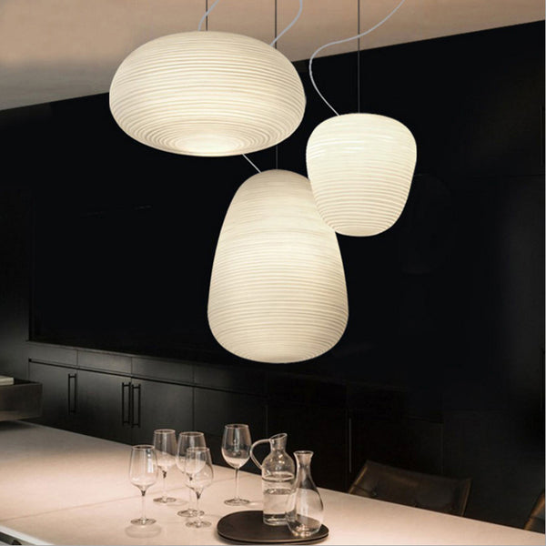 White Silk Glass Pendant Light