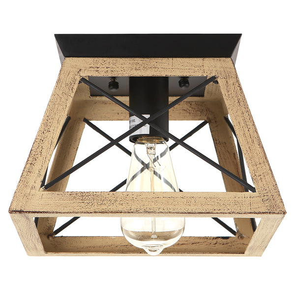 Farmhouse Square Flush Mount Ceiling Light - Thehouselights