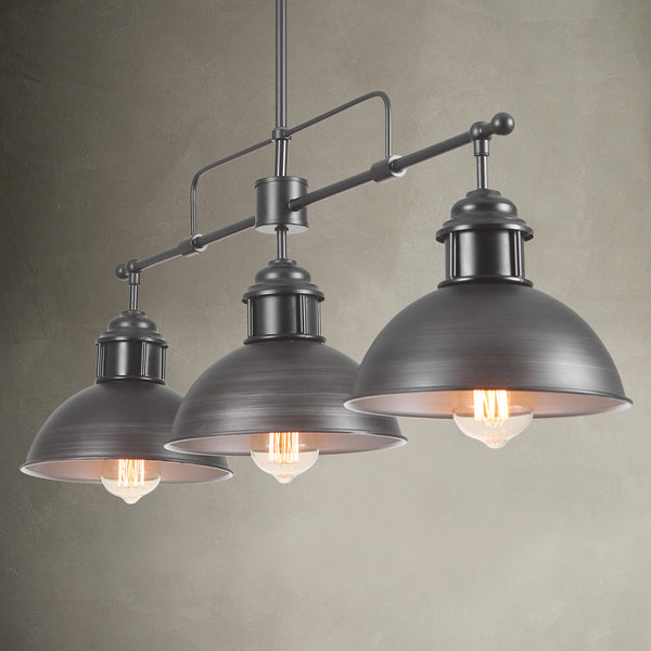 Industrial Kitchen 3-Light Dome Pendant Light - Thehouselights