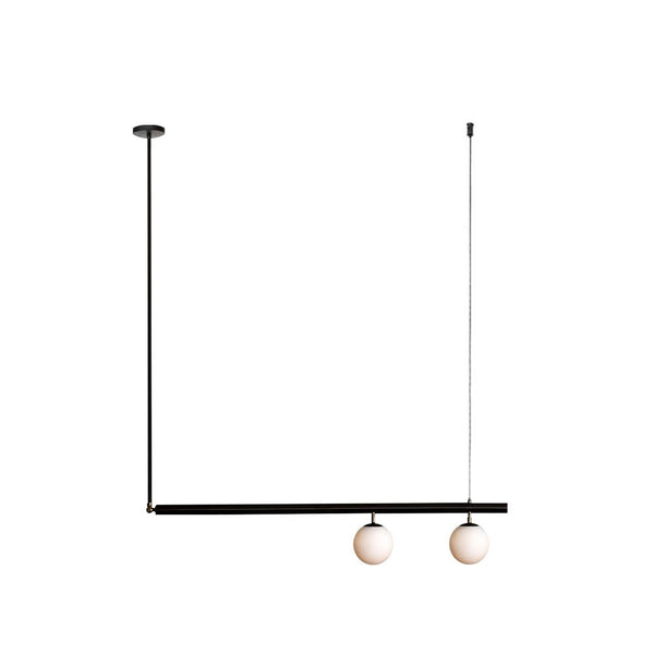 Kitchen Lightie-3-Light Linear Kitchen Chandelier-Chandelier-Black-2 bulbs