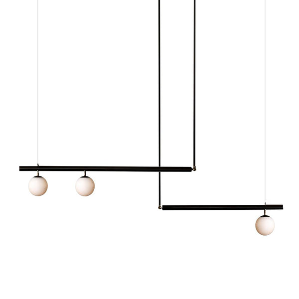 Kitchen Lightie-3-Light Linear Kitchen Chandelier-Chandelier-Black-3 bulbs