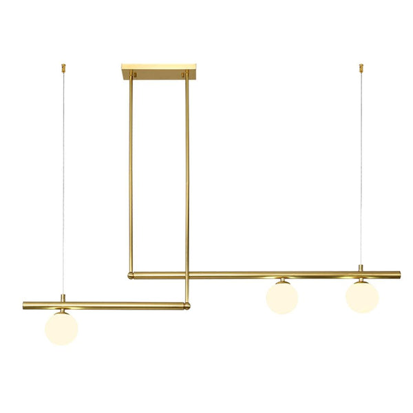 Kitchen Lightie-3-Light Linear Kitchen Chandelier-Chandelier-Brass-3 bulbs