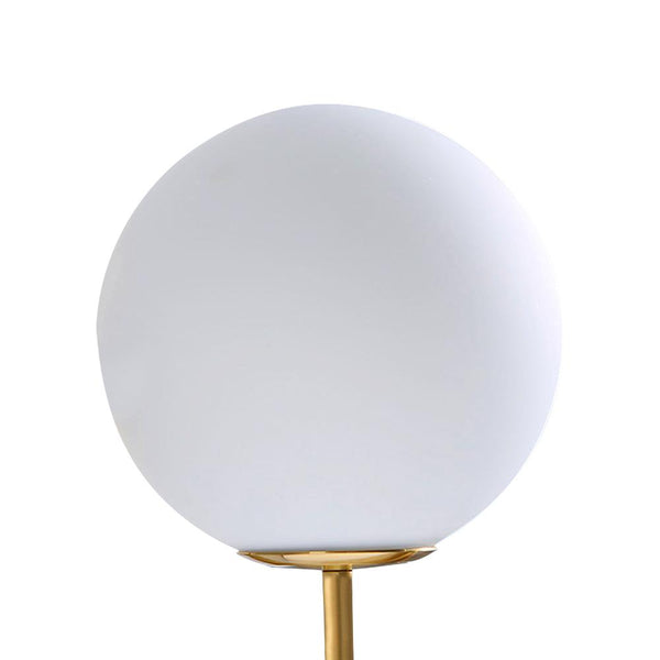 Kitchen Lightie-Antique Brass Blown Opal Glass Globe Wall Light Fixture-Wall Lights--